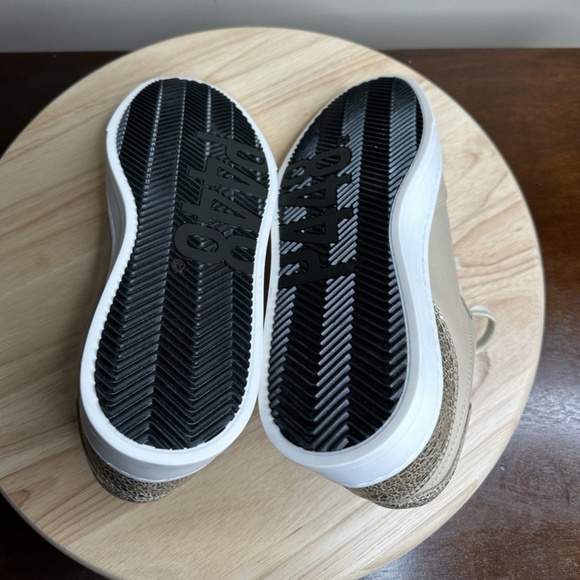 P448 Bali Platform Low Top Leather Lace Up Sneakers Beige Womens Size 38 NEW - Picture 6 of 8